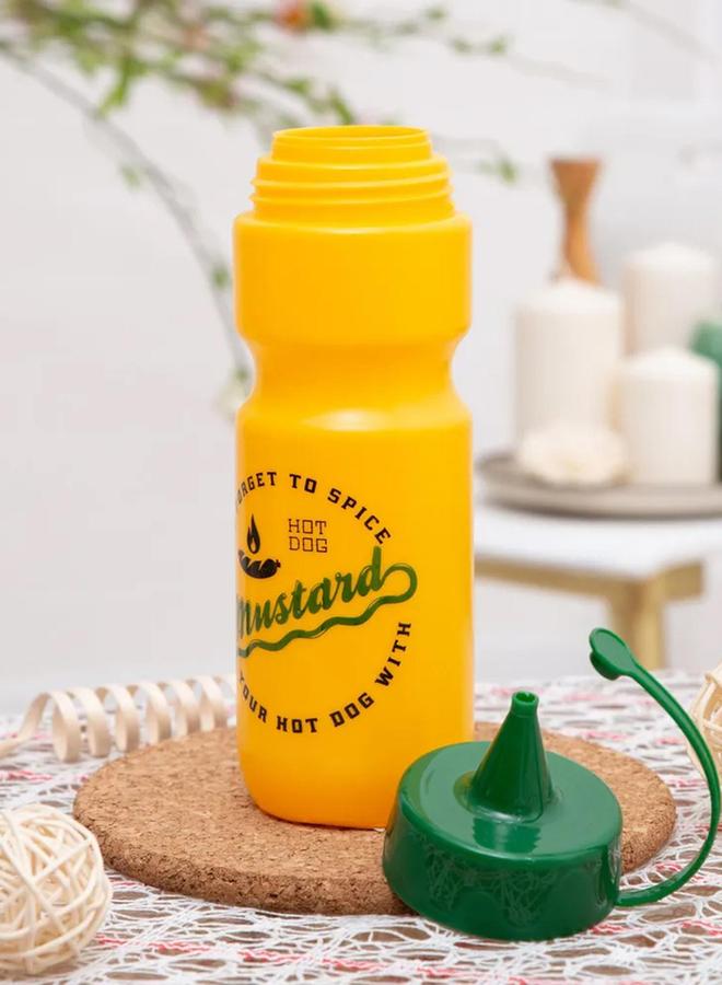 HEREVIN Mustard Yellow Decorated Mustard Dispenser Bottle 660Ml - Image 2